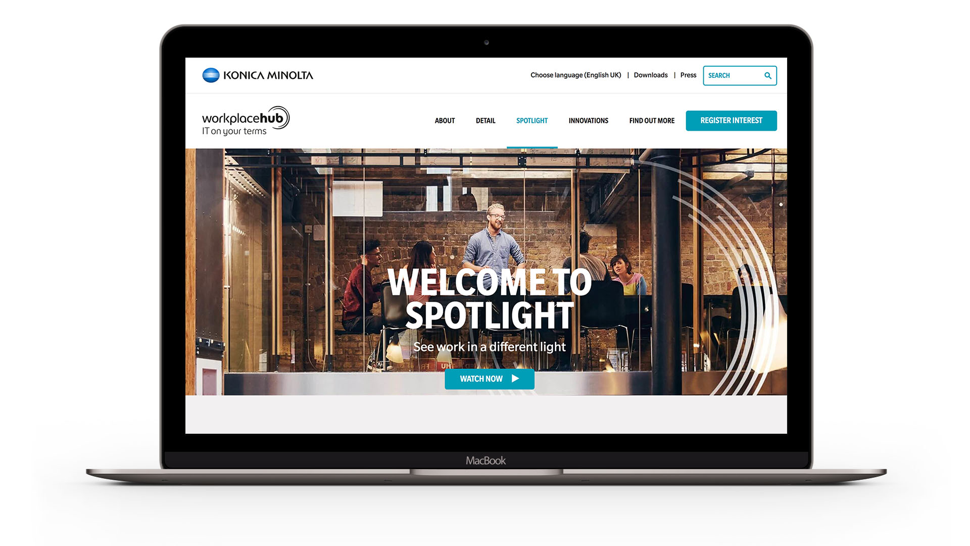 22 Group Manchester did a web design for Konica Minolta