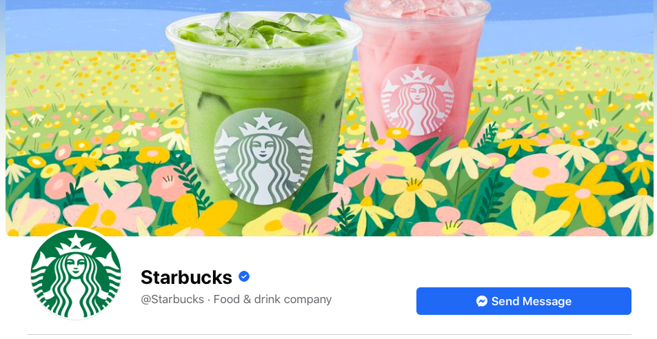 Screenshot of Starbuck's Facebook account